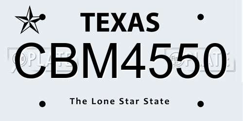 CBM4550 Texas License Plate