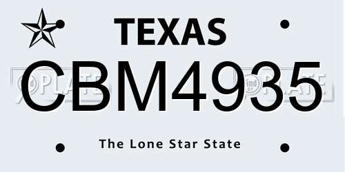 CBM4935 Texas License Plate