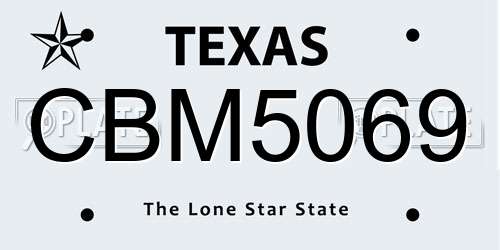 CBM5069 Texas License Plate