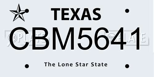 CBM5641 Texas License Plate