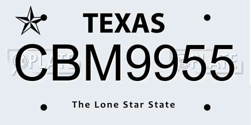CBM9955 Texas License Plate