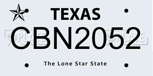 CBN2052 Texas License Plate