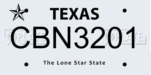 CBN3201 Texas License Plate