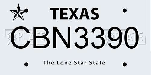 CBN3390 Texas License Plate