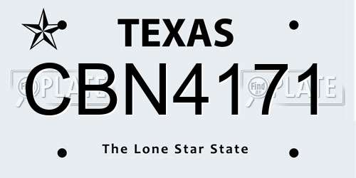 CBN4171 Texas License Plate