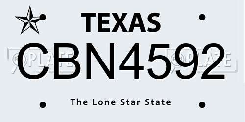 CBN4592 Texas License Plate