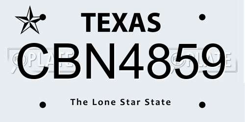 CBN4859 Texas License Plate