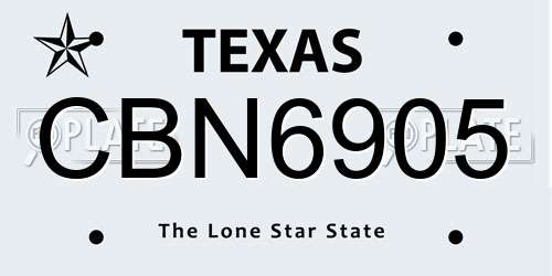 CBN6905 Texas License Plate