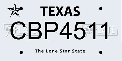 CBP4511 Texas License Plate