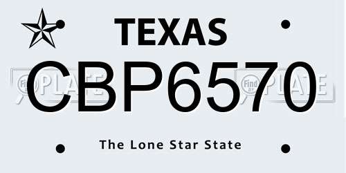 CBP6570 Texas License Plate