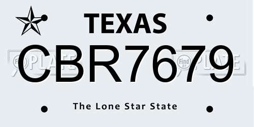 CBR7679 Texas License Plate