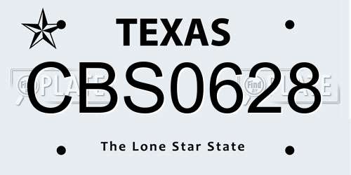 CBS0628 Texas License Plate