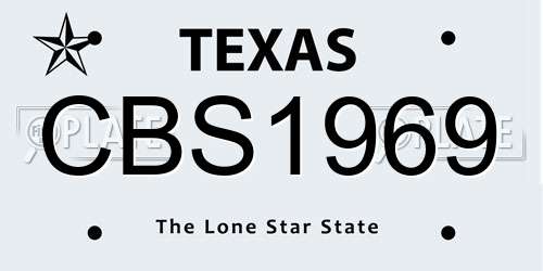 CBS1969 Texas License Plate
