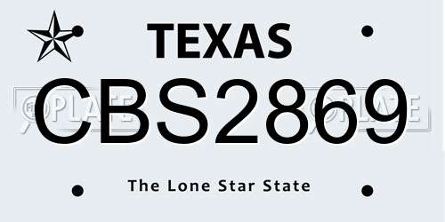 CBS2869 Texas License Plate