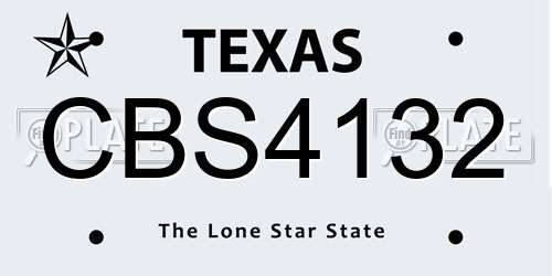 CBS4132 Texas License Plate