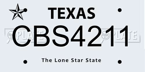 CBS4211 Texas License Plate