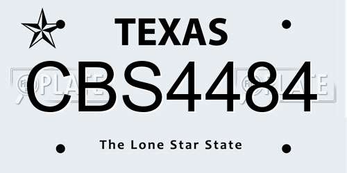 CBS4484 Texas License Plate