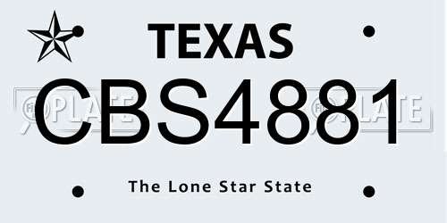 CBS4881 Texas License Plate