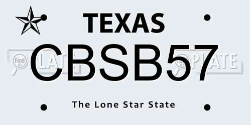CBSB57 Texas License Plate