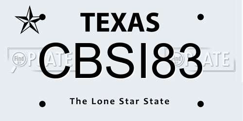 CBSI83 Texas License Plate