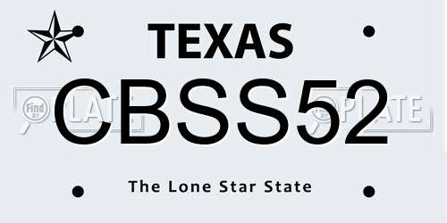 CBSS52 Texas License Plate