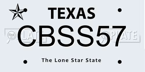 CBSS57 Texas License Plate