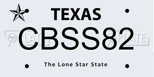 CBSS82 Texas License Plate