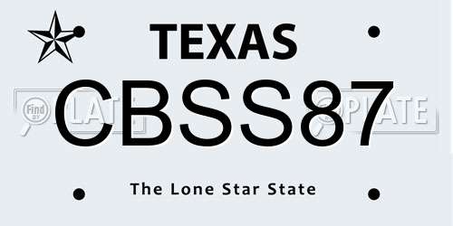 CBSS87 Texas License Plate