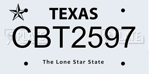 CBT2597 Texas License Plate