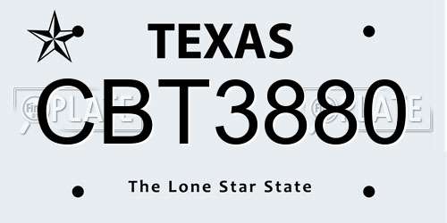 CBT3880 Texas License Plate
