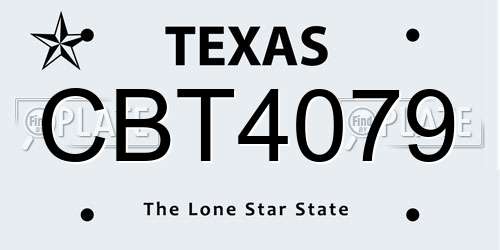 CBT4079 Texas License Plate