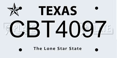 CBT4097 Texas License Plate