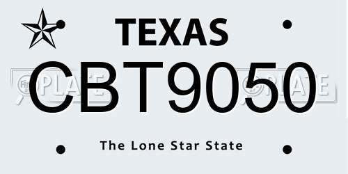 CBT9050 Texas License Plate