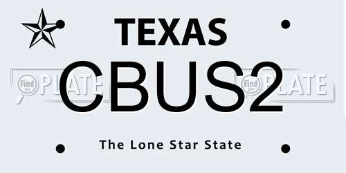 CBUS2 Texas License Plate