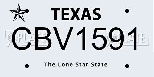 CBV1591 Texas License Plate