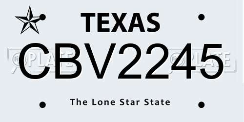CBV2245 Texas License Plate