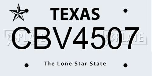 CBV4507 Texas License Plate