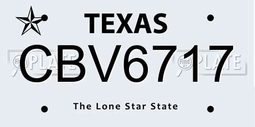 CBV6717 Texas License Plate
