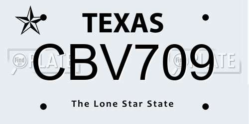 CBV709 Texas License Plate