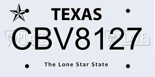 CBV8127 Texas License Plate