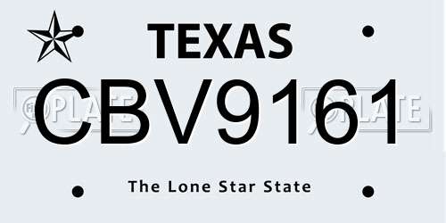 CBV9161 Texas License Plate