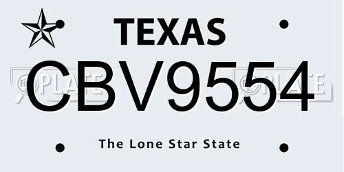 CBV9554 Texas License Plate