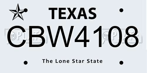 CBW4108 Texas License Plate