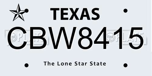 CBW8415 Texas License Plate
