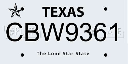 CBW9361 Texas License Plate