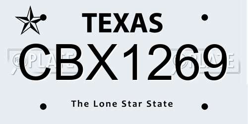 CBX1269 Texas License Plate