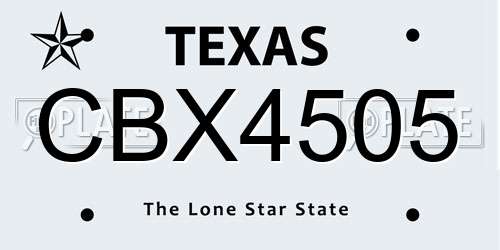 CBX4505 Texas License Plate