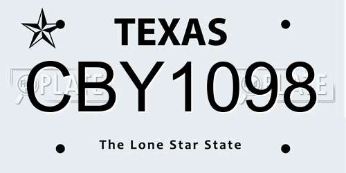 CBY1098 Texas License Plate