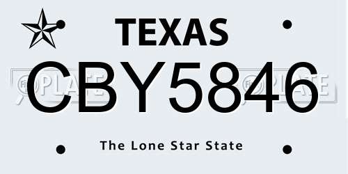 CBY5846 Texas License Plate