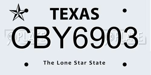 CBY6903 Texas License Plate